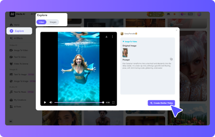 go to media.io ai mermaid filter